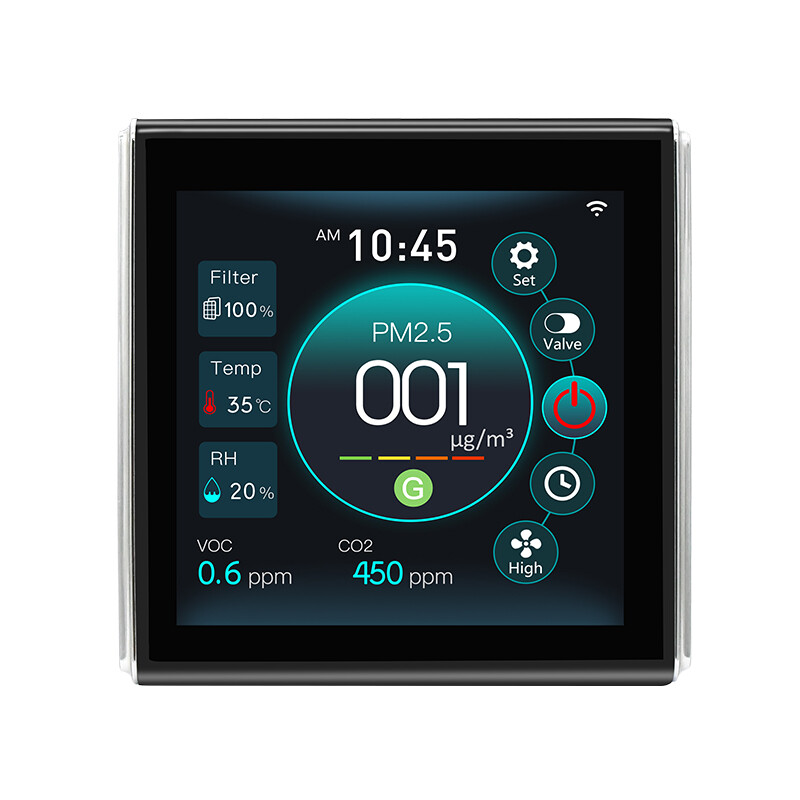 Untroma EC-Lüftungsregler S17;  CO2, Feuchtigkeit, Feinstaub, VOC Schwarz