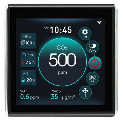 Untroma EC-Lüftungsregler S17;  CO2, Feuchtigkeit, Feinstaub, VOC Schwarz