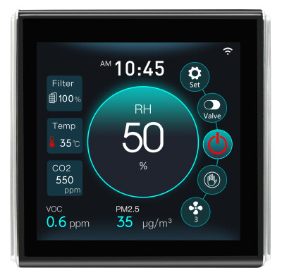 Untroma EC-Lüftungsregler S17;  CO2, Feuchtigkeit, Feinstaub, VOC Schwarz