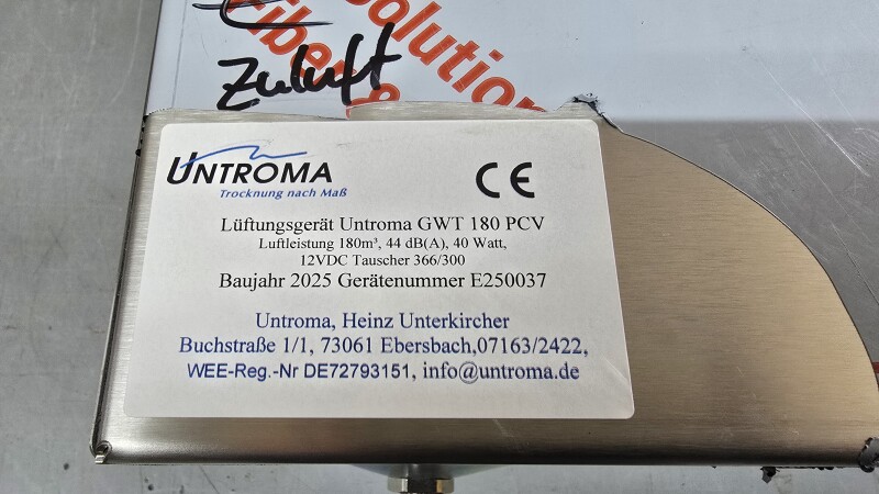 Zentrale Wohnraumlüftung 12 v für PV, 150m³, Enthalpie-Gegenstromtauscher